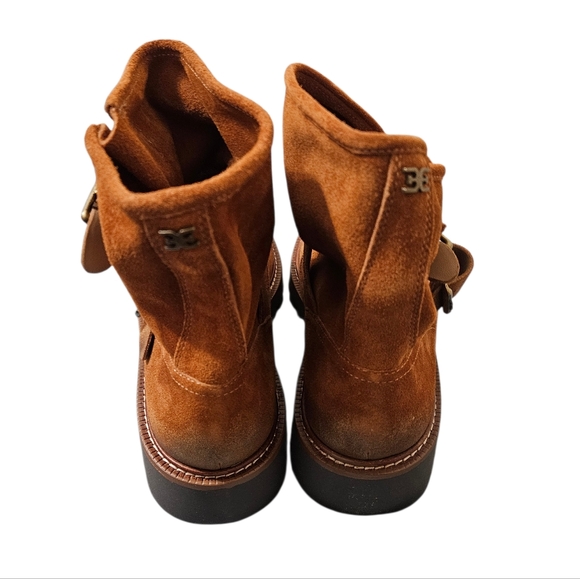 Sam Edelman Kinsley Brown Leather Suede Boho Booties NEW Womens - Picture 5 of 8